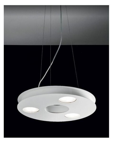 UFO 3 SOSPENSIONE DIAMETRO 36 CM BIANCA O SABBIA 3 LUCI CON LAMPADINE LED SOSTITUIBILI