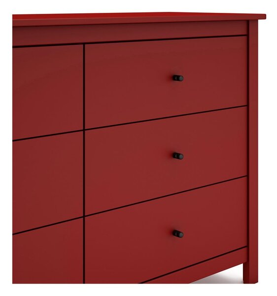 Cassettiera bassa rossa in pino 130x80 cm Misti - Marckeric