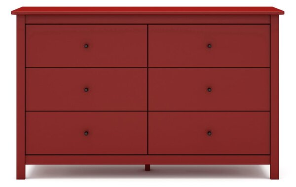 Cassettiera bassa rossa in pino 130x80 cm Misti - Marckeric
