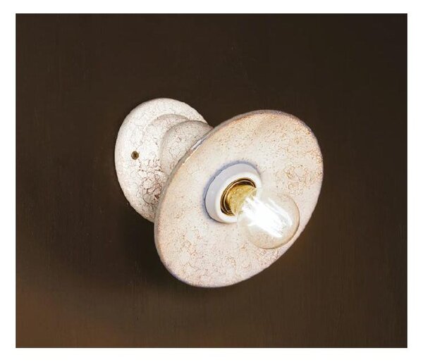 LAMPADA DA PARETE RUSTICA IN TERRACOTTA CON PIATTINO PRODOTTO IN ITALIA