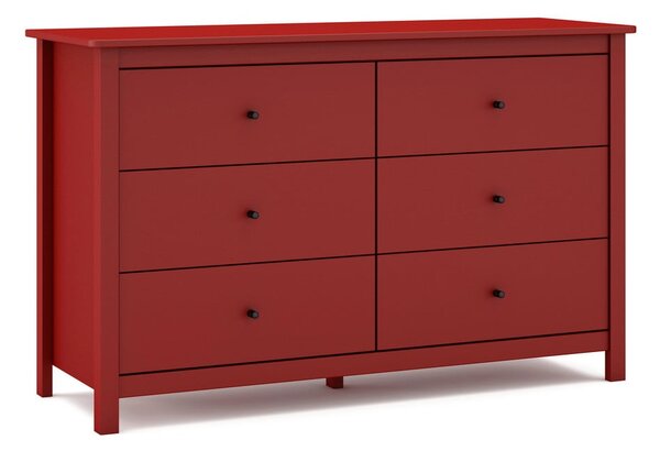 Cassettiera bassa rossa in pino 130x80 cm Misti - Marckeric