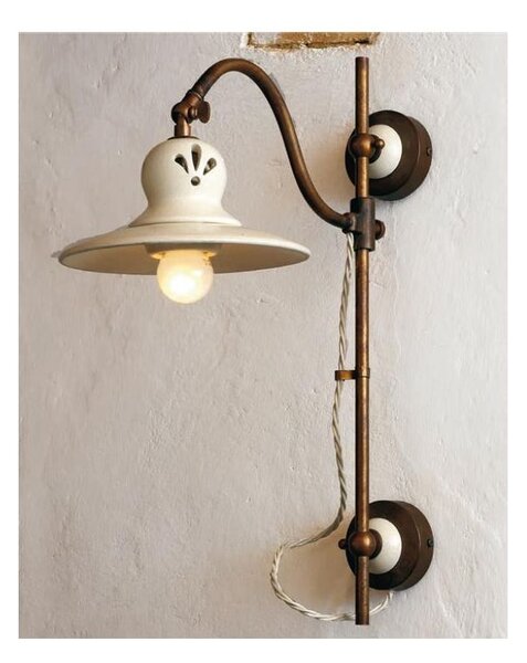 APPLIQUE RUSTICA SALISCENDI IN TERRACOTTA E OTTONE INVECCHIATO DELLA IMAS