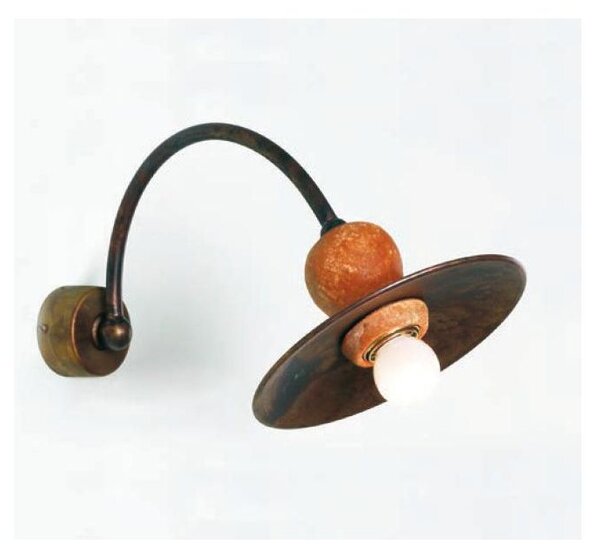 APPLIQUE STILE RUSTICO CON PIATTO IN OTTONE INVECCHIATO MADE IN ITALY