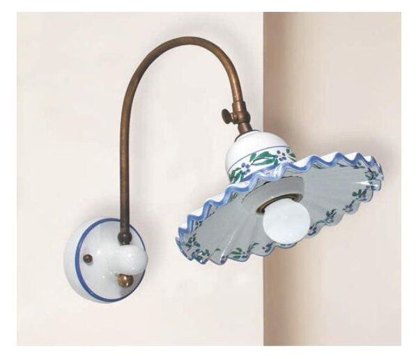 APPLIQUE RUSTICA CON SNODO IN TERRACOTTA E OTTONE MADE IN ITALY DELLA IMAS