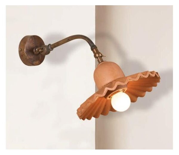 APPLIQUE IN OTTONE INVECCHIATO E TERRACOTTA IN STILE RUSTICO MADE IN ITALY DELLA IMAS