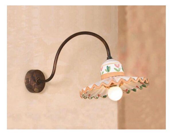 APPLIQUE IN TERRACOTTA CON BRACCIO IN OTTONE RUSTICA MADE IN ITALY DELLA IMAS