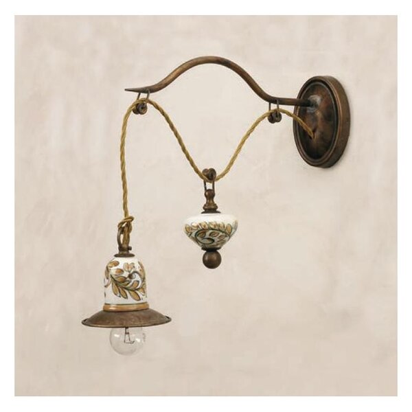 APPLIQUE CON CARRUCOLA IN OTTONE E TERRACOTTA STILE RUSTICO DELLA IMAS