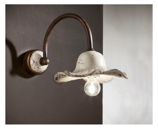 APPLIQUE FORMA A FIORE IN CERAMICA ED OTTONE RUSTICA MADE IN ITALY DELLA IMAS
