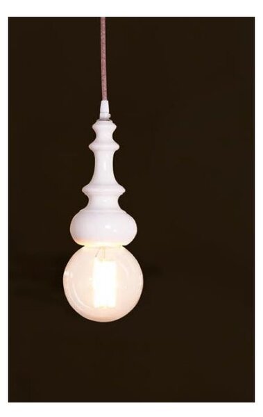 PICCOLA SOSPENSIONE SINGOLA IN CERAMICA BIANCO LUCIDO MADE IN ITALY DELLA IMAS