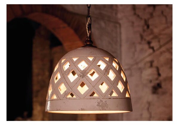 SOSPENSIONE RUSTICA A CAMPANA IN TERRACOTTA INTAGLIATA MADE IN ITALY DELLA IMAS
