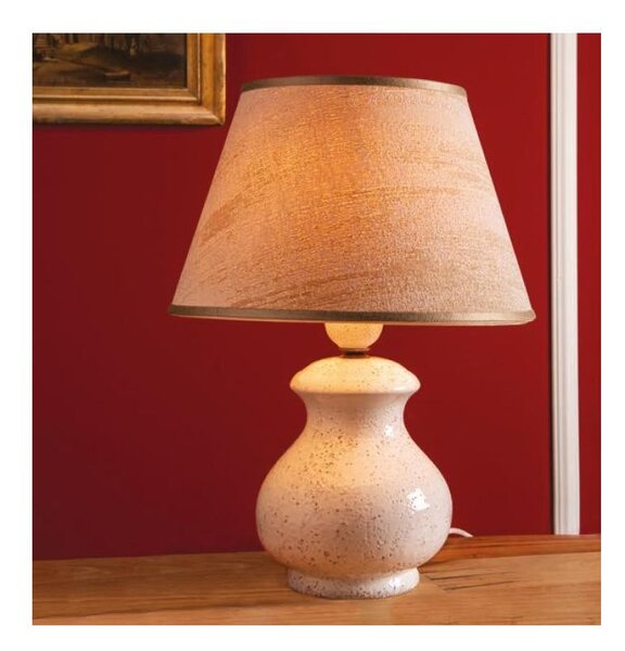 LAMPADA DA TAVOLO IN TERRACOTTA DECORATA A MANO CON PARALUME PRODOTTA IN ITALIA DALLA IMAS