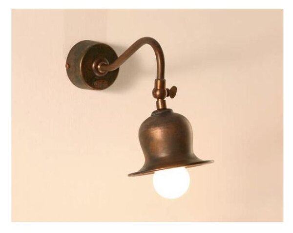 APPLIQUE RUSTICA IN OTTONE INVECCHIATO CON SNODO MADE IN ITALY DELLA IMAS