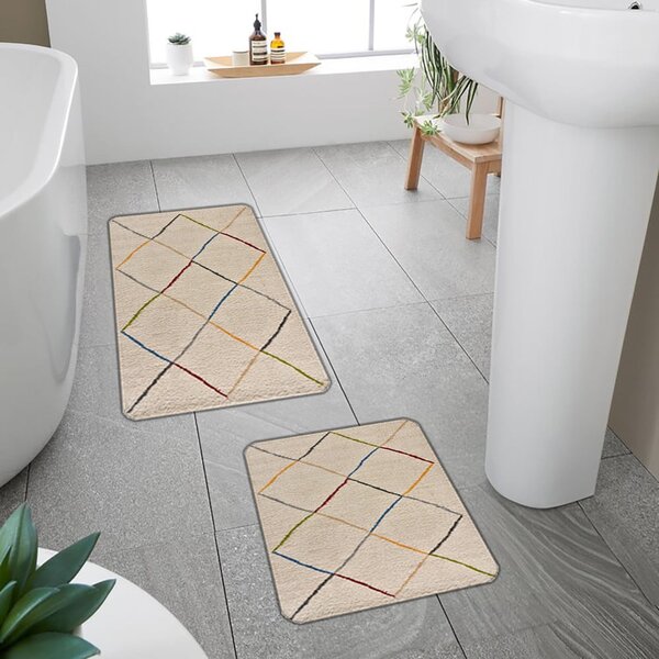 Set di tappetini per il bagno beige 2 pz 60x100 cm – Mila Home