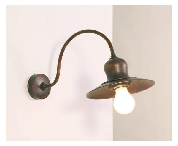 APPLIQUE RUSTICA IN OTTONE INVECCHIATO PIATTO D20 PRODOTTA IN ITALIA DALLA IMAS