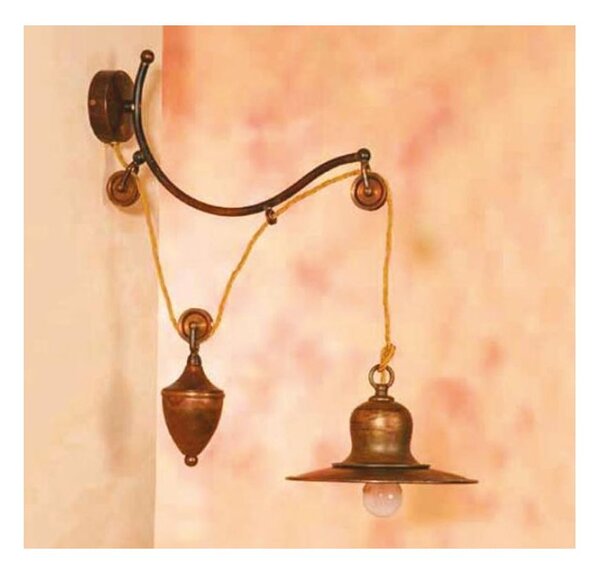APPLIQUE SALISCENDI RUSTICA IN OTTONE INVECCHIATO MADE IN ITALY DELLA IMAS