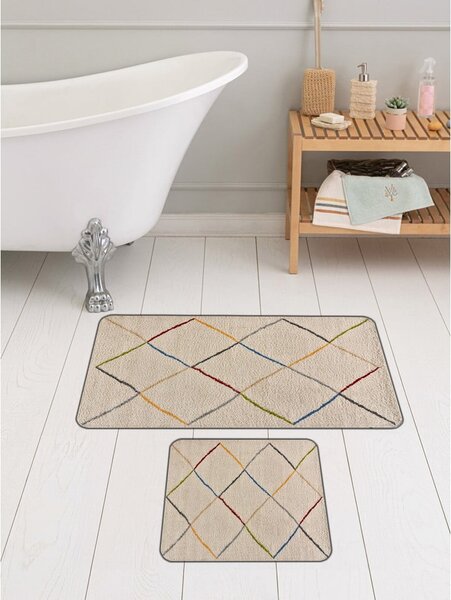 Set di tappetini per il bagno beige 2 pz 60x100 cm – Mila Home