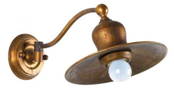 LAMPADA DA PARETE IN OTTONE INVECCHIATO PIATTO D20 PRODOTTO IN ITALIA DALLA IMAS
