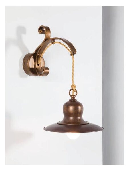 APPLIQUE RUSTICA IN OTTONE E FERRO BATTUTO PIATTO D20 MADE IN ITALY DELLA IMAS
