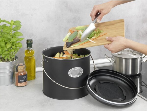 Contenitore nero per rifiuti compostabili 6 l Nero - Wenko