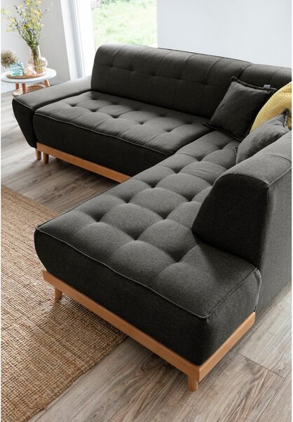 Divano letto angolare grigio scuro L, angolo destro Dazzling Daisy - Miuform