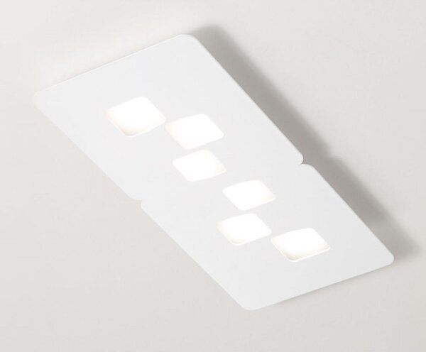 BILBAO PM PLAFONIERA RETTANGOLARE 6 LUCI MODERNA ATTACCO GX53 2 COLORI DELLA GEA LUCE