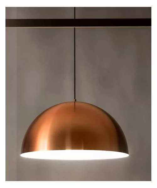 BONELLA SP LAMPADARIO DA SALOTTO STILE MODERNO CUPOLA D50 BIANCO NERO OTTONE O RAME DELLA GEA LUCE