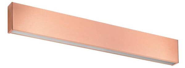 BOX W1 APPLIQUE MONOEMISSIONE LED 28W LUNGH 62CM IN RAME O OTTONE SPAZZOLATO LUCE 2700K-3000K