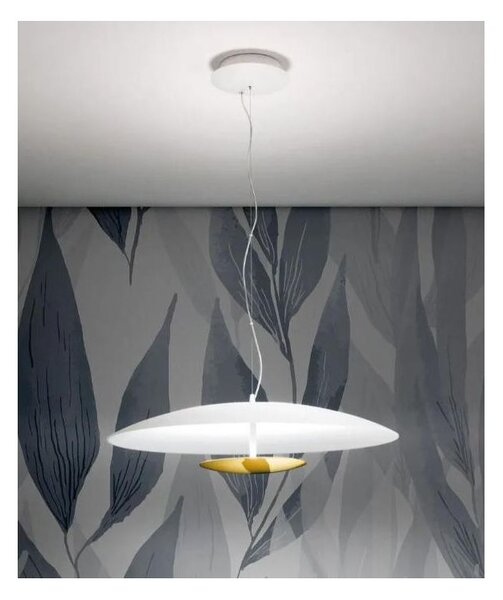 HORIZON SOSPENSIONE MODERNA LED 34W LUCE 3000K CON DETTAGLI ORO O CROMO DELLA LINEA LIGHT