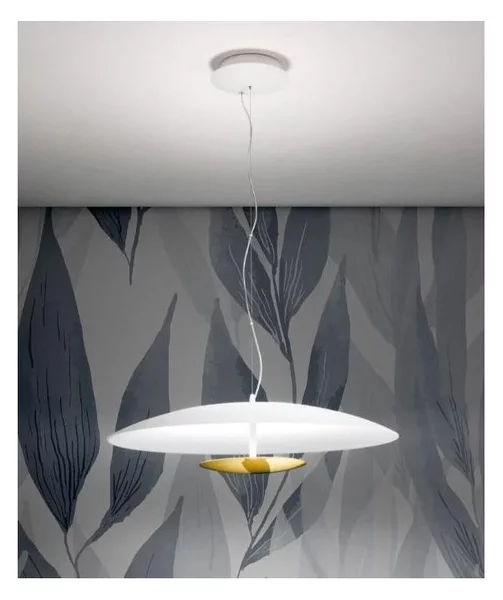 HORIZON SOSPENSIONE MODERNA LED 34W LUCE 3000K CON DETTAGLI ORO O CROMO DELLA LINEA LIGHT