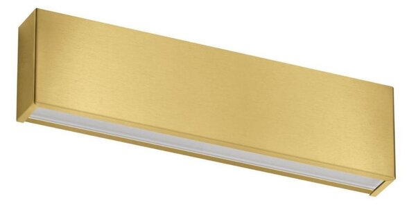 BOX W2 APPLIQUE BIEMISSIONE MODERNA LED 19W LUNGH 32CM RAME O OTTONE SPAZZOLATO LUCE 2700K-3000K
