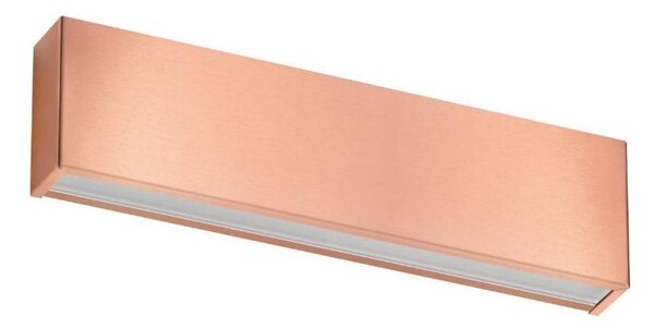 BOX W1 APPLIQUE MONOEMISSIONE MODERNA LED 14W LUNGH.32CM RAME O OTTONE SPAZZOLATO LUCE 2700K-3000K