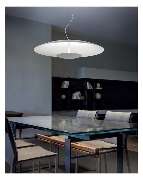 HORIZON SOSPENSIONE MODERNA BIANCA CON LED 34W LUCE 3000K DELLA LINEA LIGHT