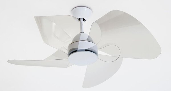 SOFFIO VENTILATORE SENZA LUCE BIANCO O GRIGIO CON PALE TRASPARENTI D100 CON TELECOMANDO INCLUSO