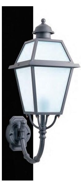50110 LANTERNA DA PARETE PER ESTERNI IP23 ANTRACITE O NERA DIFFUSORE IN VETRO MADE IN ITALY
