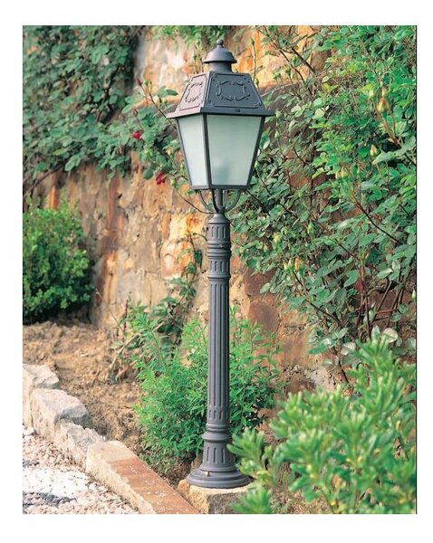 LAMPIONCINO DA ESTERNI ALTEZZA CM 121 IP23 NERO O ANTRACITE DIFFUSORE IN VETRO MADE IN ITALY