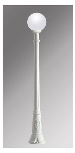ARTU G250 LAMPIONE CON DIFFUSORE GLOBO D25CM IN RESINA BIANCA ALTEZZA 170 CM IP55