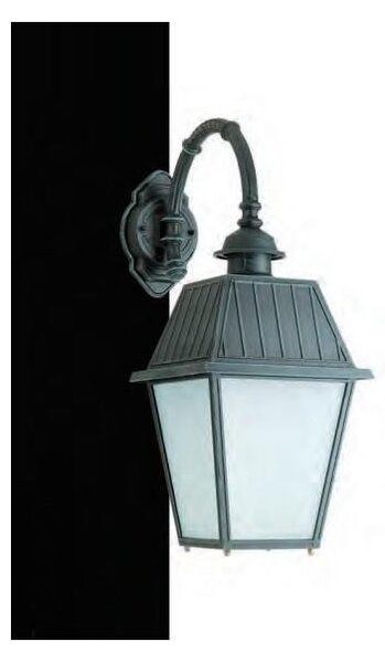 91210 LANTERNA CLASSICA A PARETE PER ESTERNI IP23 ANTRACITE O NERA DIFFUSORE IN VETRO MADE IN ITALY
