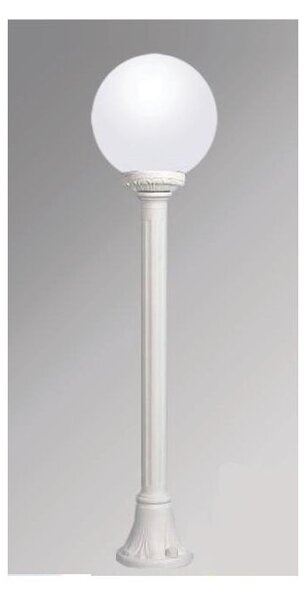 MIZAR GLOBO 25 PALO IN RESINA BIANCA CON SFERA TRASPARENTE FUME' O BIANCO LATTE IP55