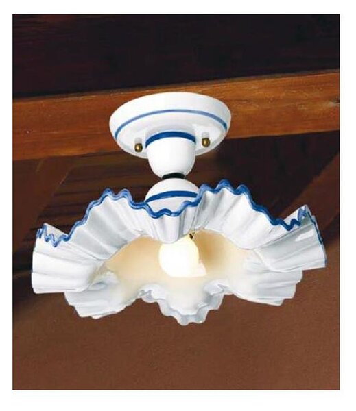 PLAFONIERA RUSTICA IN TERRACOTTA DECORATA A MANO MADE IN ITALY DELLA IMAS