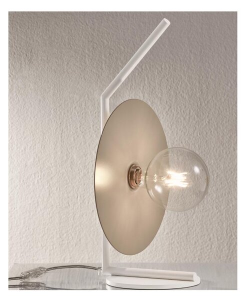 PUB LAMPADA DA TAVOLO MODERNA METALLO BIANCO PIATTO D30 CM 3 COLORI MADE IN ITALY