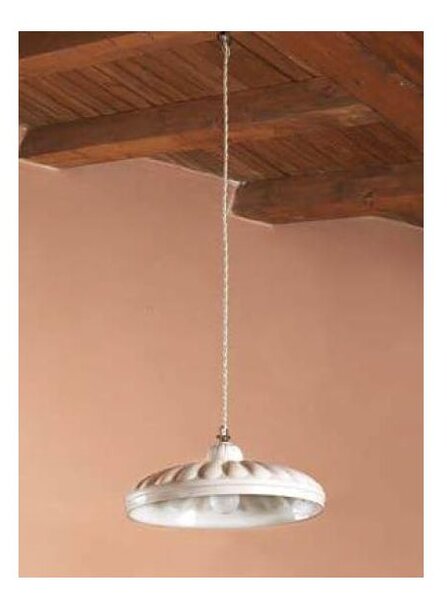 SOSPENSIONE SINGOLA IN TERRACOTTA DECORATA A MANO D30 CM MADE IN ITALY IMAS