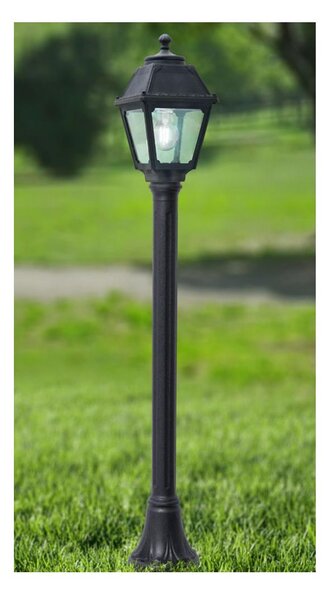 MIZAR MARY PALO DA GIARDINO IN RESINA NERA ALTEZZA CM 108 IP55 VETRO TRASPARENTE MADE IN ITALY FUMAGALLI