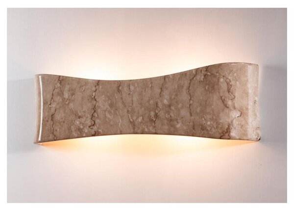 LAMPADA DA PARETE IN TERRACOTTA CON DECORO EFFETTO MARMO BIEMISSIONE DI LUCE STILE RUSTICO MADE IN ITALY