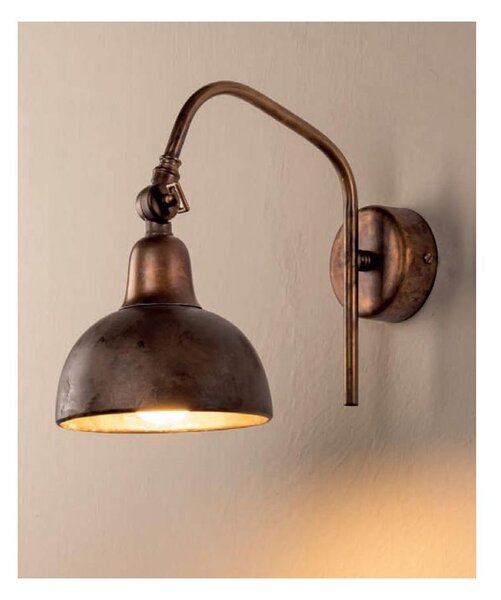 LAMPADA DA PARETE IN OTTONE ANTICATO CON SNODO IN STILE RUSTICO MADE IN ITALY DELLA IMAS