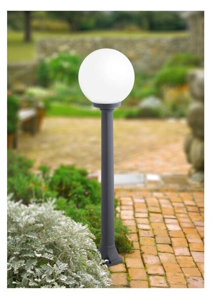 GIAFFA G250 PALO DA GIARDINO ALTEZZA 100 CM IN RESINA BIANCA O NERA CON SFERA BIANCO LATTE IP55 MADE IN ITALY