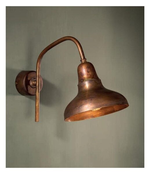 LAMPADA DA PARETE IN OTTONE ANTICATO STILE RUSTICO MADE IN ITALY DELLA IMAS