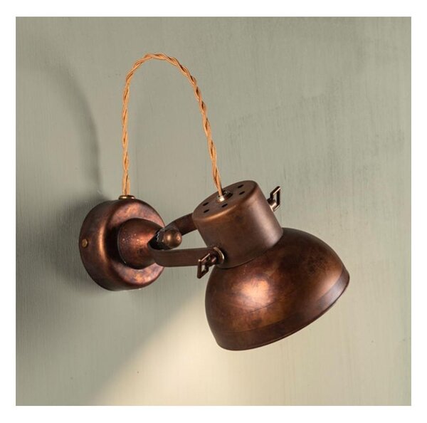 APPLIQUE SPOT 1 LUCE IN OTTONE LUCE ORIENTABILE IN STILE RUSTICO MADE IN ITALY DELLA IMAS