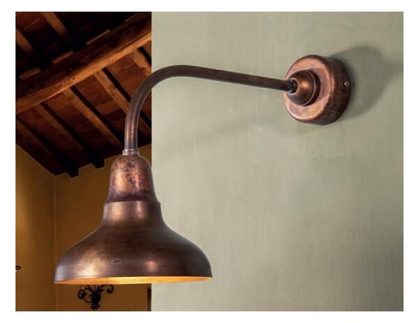 LAMPADA DA PARETE IN OTTONE ANTICATO STILE RUSTICO MADE IN ITALY DELLA IMAS FIRENZE