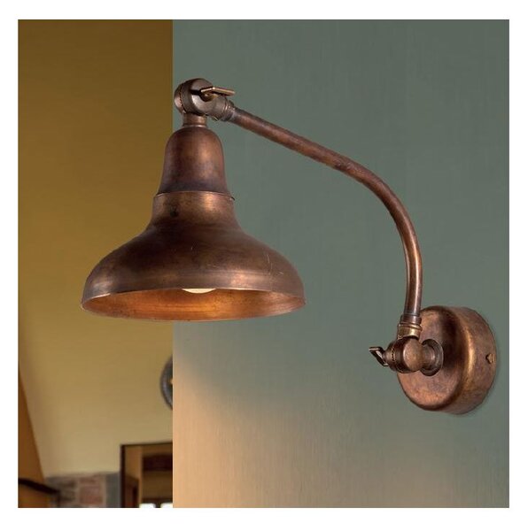 APPLIQUE IN OTTONE ANTICATO CON DOPPIO SNODO STILE RUSTICO MADE IN ITALY DELLA IMAS
