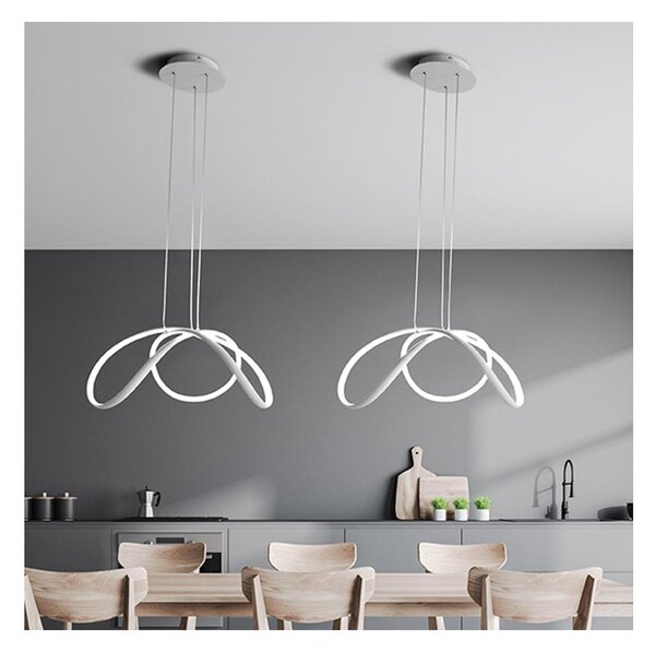 DIZZY SOSPENSIONE MODERNA 3 MISURE LED INTEGRATO DIMMERABILE METALLO COLORE BIANCO